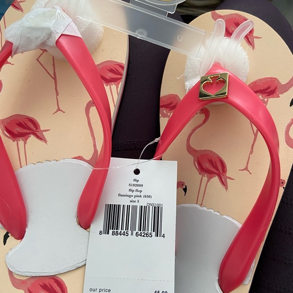 Kate Spade ♠️ Flamingo 🦩 Flip Flops - 5M - Picture 3 of 4